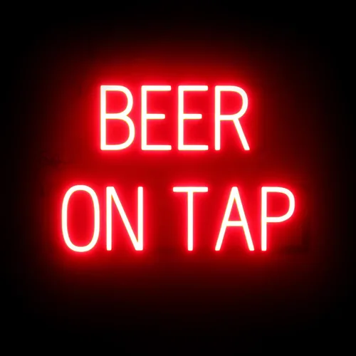 Vista 55 de SpellBrite Letrero de cerveza fría Letrero relacionado con la cerveza con aspecto de neón, fuente de luz LED verde 16.8 x 15.0 pulgadas