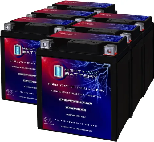 Vista 13 de Batería Mighty Max YTX7L-BS - 12 V 6 Ah, 100 CCA, recargable, libre de mantenimiento, batería AGM SLA para motocicleta