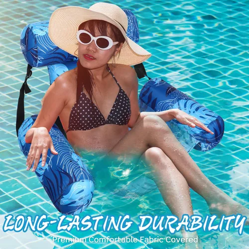 Vista 2 de Flotadores inflables para piscina, sillas flotantes para adultos, fideos de piscina inflables para adultos, natación resistente, plantas tropicales