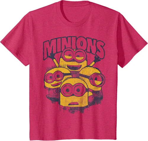 Vista 29 de Despicable Me Minions Vintage Group Graphic Camiseta Gris Oscuro