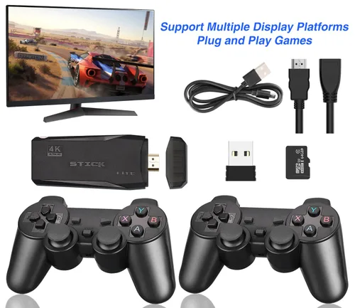 Vista 2 de 2024 Upgraded Retro Gaming Console,X2 Ultra Stick Game 4K, Wireless Retro Game Stick Built-in 23 Emulators, Retro Drive 20,400+ Games,Consola