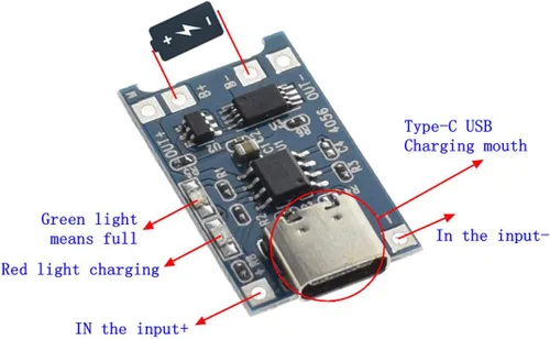 Vista 2 de HiLetgo 3 unids TP4056 Tipo-c USB 5V 1A 18650 Cargador de batería de litio Módulo de carga Junta de carga con funciones de protección dual