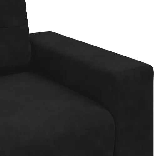 Vista 4 de vidaXL Sofá de 3 plazas de terciopelo negro de 70.9 in, elegante sofá de sala de estar, sofá de terciopelo suave, diseño resistente, asiento