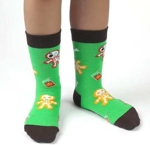 Vista 6 de Dsia Zamur Calcetines para niños y niñas, paquete de 4 a 6 unidades + caja de regalo, novedosos calcetines de pantorrilla coloridos para niños de 2