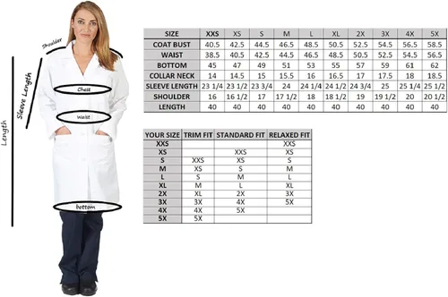 Vista 7 de Natural Uniforms Abrigo médico profesional de manga larga unisex de 40 pulgadas