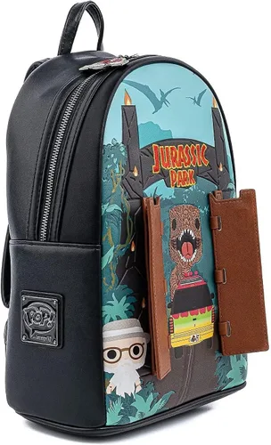 Vista 3 de Loungefly POP Jurassic Park Gates - Bolso de hombro con doble correa para mujer Multi