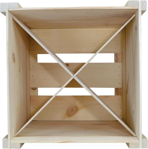 Vista 2 de Caja de almacenamiento de madera para botellas de vino o bebidas con divisor
