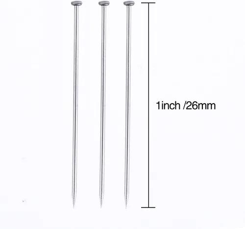Vista 3 de Shappy 1600 alfileres con cabeza fina de satén, alfileres de costura joyería y manualidades, de acero inoxidable, 1-1/16 pulgadas