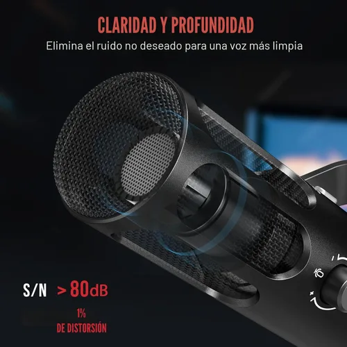 Vista 3 de FIFINE XLR/USB Micrófono dinámico para podcast de transmisión, micrófono XLR de estudio, micrófono para PC todo en metal con botón de silencio