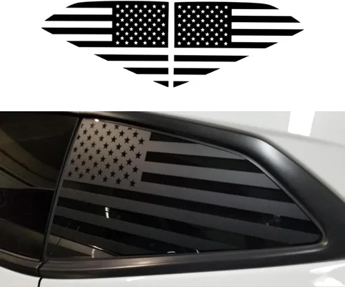 Vista 13 de CONGCONG Calcomanía de bandera estadounidense para Chevy Camaro para ventana trasera compatible con Chevy Camaro 2010-2015, calcomanía de bandera
