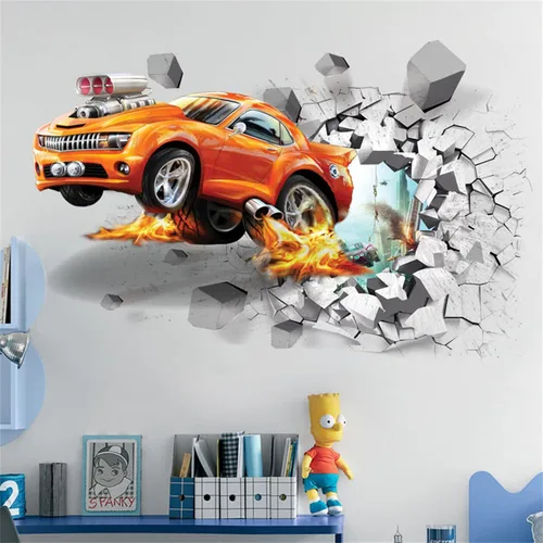 Vista 3 de Calcomanías dinámicas de pared para automóvil, calcomanías de pared 3D, 19.6 x 27.5 pulgadas