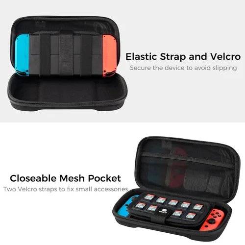 Vista 4 de pack all Carrying Case Compatible with Nintendo Switch and New OLED Model, Large Capacity Switch Travel Case, Portable Hard Game Case Travel Bag for