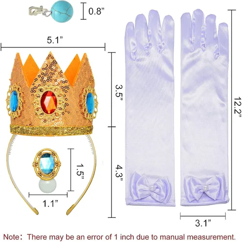 Vista 2 de VRETEKI Kit de accesorios de corona de durazno de princesa, broche de corona de durazno de princesa, accesorios para niñas y mujeres, accesorios