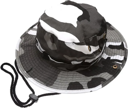 Vista 8 de Sombrero de cubeta para verano, para exteriores, para pescar, de safari, de caza, con correa ajustable