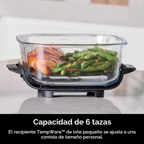 Vista 2 de Freidora de aire Ninja, Sistema Crispi de 4QT + 3 contenedores con tapas de almacenamiento, Freidora de aire, Microondas, Congelador y apto