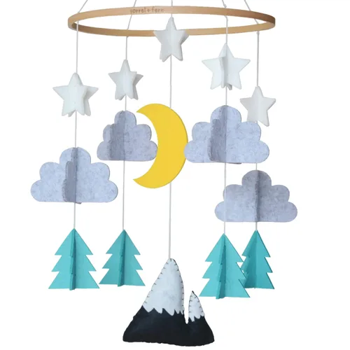 Vista 12 de Móvil para cuna de bebé – Móvil colgante de madera para cuna, decoración de guardería para niños y niñas, regalo perfecto para ducha