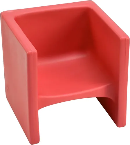 Vista 14 de Children's Factory Silla cúbica 3 en 1 para niños, muebles de aula de asientos flexibles, paquete de 1, almendra Polyethylene Toddler Outdoor