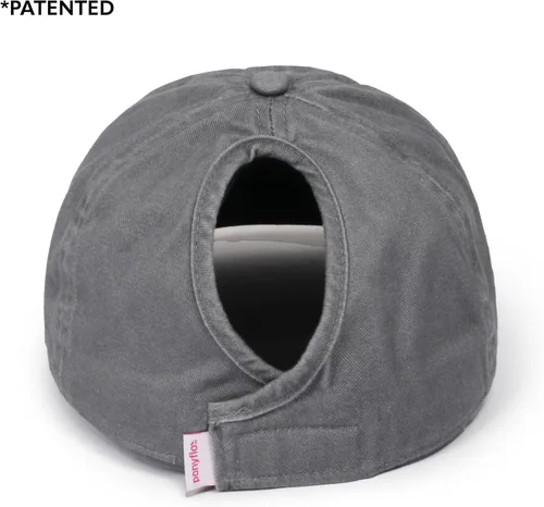 Vista 3 de Ponyflo Sombrero de cola de caballo de algodón, gorras de cola de caballo para mujer, diseñadas para todo tipo de cabello