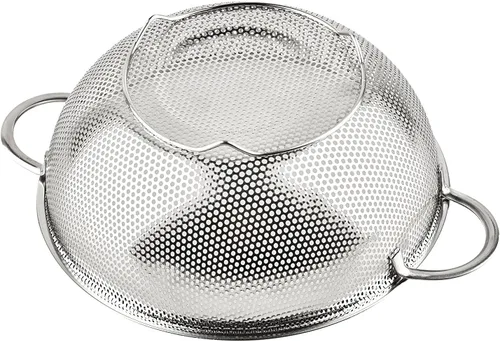 Vista 2 de Juego de 3 coladores microperforados de malla de acero inoxidable (1 cuarto de galón, 2.5 cuartos de galón y 4.5 cuartos de galón)
