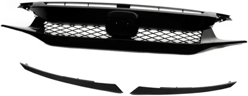 Vista 19 de Parrilla delantera superior e inferior cromada compatible con Honda CR-V 2007 2008 2009 Rejilla superior e inferior cromada