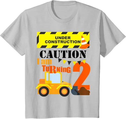 Vista 7 de Camiseta para niño de 2 años de edad con excavadora de cumpleaños para niños de 2ª construcción, Blanco, Kids 2