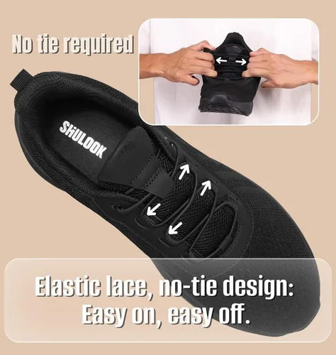 Vista 3 de SHULOOK Zapatos de trabajo antideslizantes para hombre, antideslizantes, para cocina, chef, zapatos de trabajo, restaurante, servicio de alimentos