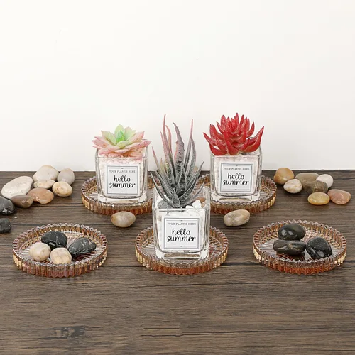 Vista 8 de JUXYES Juego de 5 posavasos de cristal tono ámbar redondos, tapetes para tazas de vidrio, posavasos para bebidas, café, té, vino, posavasos