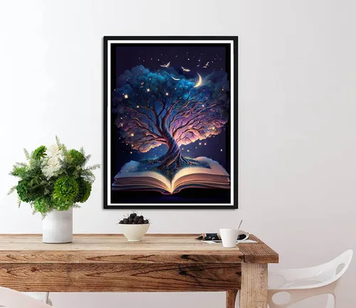 Vista 3 de Diymood Kits de pintura de diamantes 5D para adultos, kit de arte de diamantes para árbol de adultos, redondo de taladro completo, imagen de mosaico