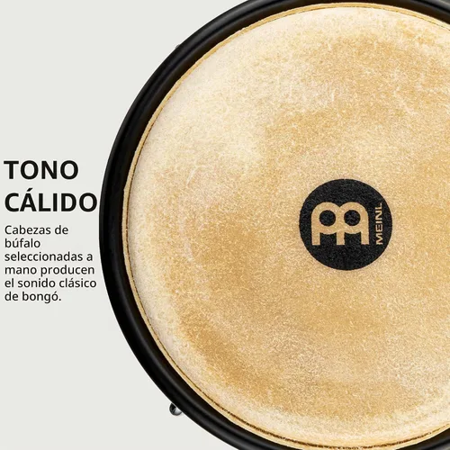 Vista 3 de Meinl Percussion HB100SNT-M bongós de madera natural de 6 3/4 y 8 pulgadas, Natural