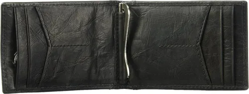 Vista 4 de Fossil Cartera de cuero delgada minimalista con clip para dinero plegable con bolsillo frontal para hombre
