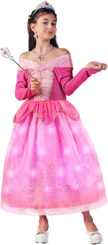 Vista 3 de Sumickx Vestido de princesa para niñas, disfraz de Halloween, cosplay, Navidad, fiesta de cumpleaños