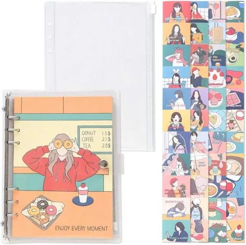 Vista 11 de Monolike A5 FALL IN NEWTRO Ver.2 Diary Set, Be full of happiness - Academic Planner Weekly & Monthly Planner with PVC Cover, Zipper bag, Sticker