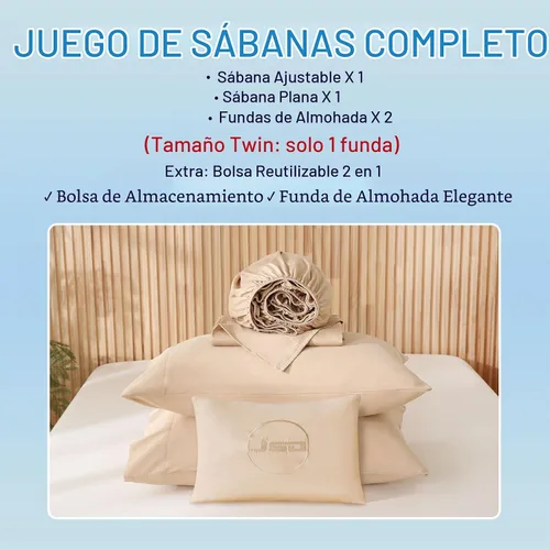 Vista 7 de JSD Juego de sábanas 100% algodón orgánico, tamaño individual, color beige