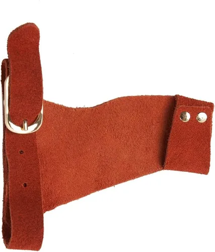 Vista 3 de TOPARCHERY Guantes de flecha 2 dedos protector de cuero para mano derecha izquierda caza tiro objetivo recurvo caballo arco