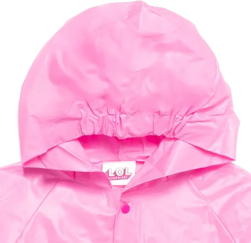 Vista 6 de L.O.L. Surprise! Diva Neon Q.T. Queen Bee - Chaqueta impermeable con botones para niñas pequeñas, color rosa, 7-8
