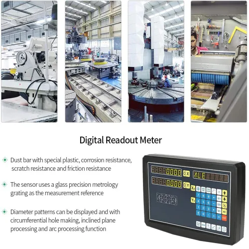 Vista 2 de Lectura digital de 2/3 ejes y codificador DRO de escala de vidrio lineal de precisión TTL para torno de fresado. Nota: la pantalla y las básculas se