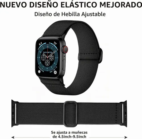 Vista 2 de DaQin 3 Pack Stretchy Solo Loop Compatible with Apple Watch Bands Men Women Correa de nailon suave y transpirable de 1.654 pulgadas, 1.614 pulgadas