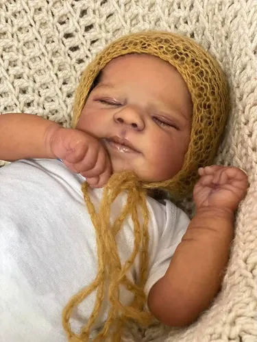 Vista 4 de Zero Pam Muñecas Reborn Negras de Bebé de Silicona Cuerpo Completo de 18 Pulgadas, Niño Anatómicamente Correcto, Muñeca de Bebé Completa