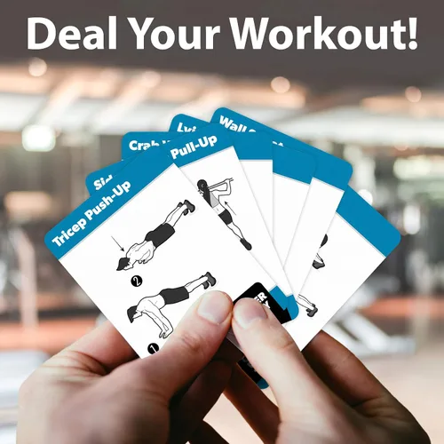Vista 5 de Quickfit - Paquete de 2 pósteres de entrenamiento con mancuernas y juego de tarjetas de ejercicio de peso corporal