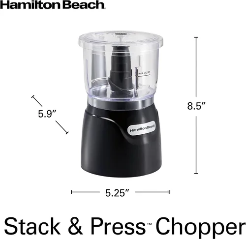 Vista 14 de Hamilton Beach - Picador eléctrico de verduras de 3 tazas y mini procesador de alimentos