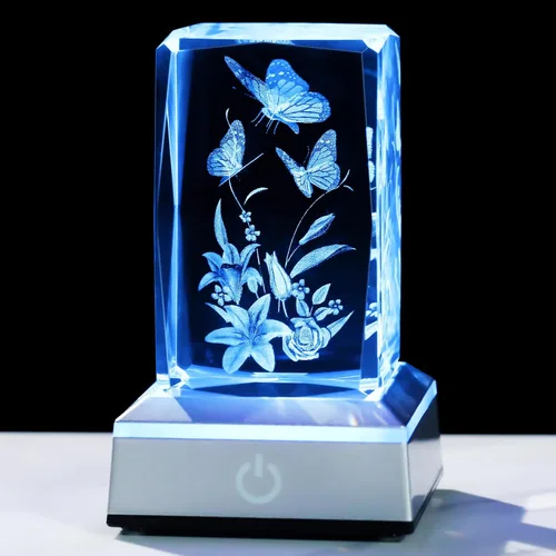 Vista 10 de YWHL Regalos de cardenal de cristal para mujeres y hombres: Figurina decorativa cardenal rojo grabada en 3D con láser, luz nocturna, regalos
