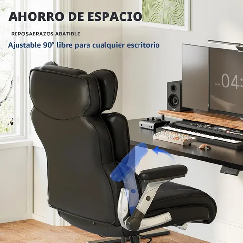 Vista 9 de FLEXISPOT Silla de oficina grande y alta de 600 libras para personas altas negro - cuero sintético