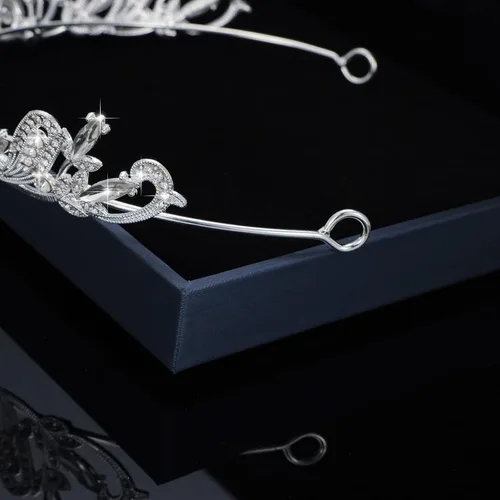 Vista 7 de Kamirola Diadema de coronas y tiaras de cristal para niñas o mujeres, fiesta de cumpleaños, boda, graduación, novia, Navidad, San Valentín, TR20