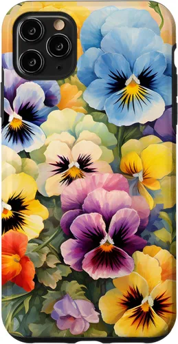 Vista 13 de Southern Boho Chic Happy Pansy Floral Garden Bouquet Case for iPhone 17
