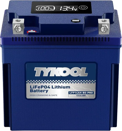 Vista 16 de TYKOOL YTX4L-BS-Pro Batería de litio de alto rendimiento para motocicleta, 180CCA 12.8V 3Ah LiFePO4, batería para deportes de motor, con BMS