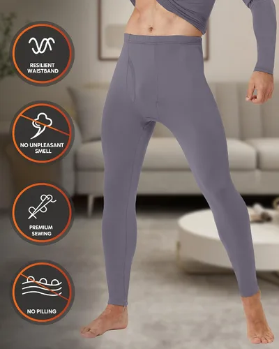 Vista 3 de CL convallaria Paquete de 2 calzoncillos térmicos largos para hombre, forro polar suave, capa base para clima frío, tallas XS-4XL