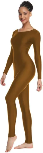 Vista 4 de OVIGILY Traje de baile unitardo de manga larga para mujer, traje de cuerpo completo de elastano