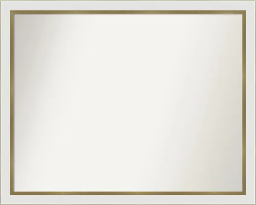Vista 242 de Amanti Art Espejo personalizado, espejo de baño estrecho Alexandria White Wash, espejo de pared o espejo de tocador de baño sobre el fregadero