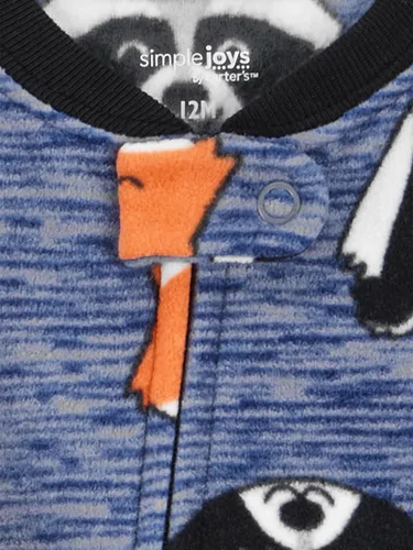 Vista 2 de Simple Joys by Carter's Pijamas de forro polar con pies de ajuste holgado y resistentes a las llamas para bebés varones Zorro azul/cocodrilo