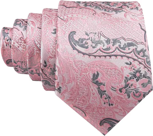 Vista 12 de Barry.Wang - Juego de corbata de seda para hombre, diseño de cachemira, pañuelo y gemelos de bolsillo